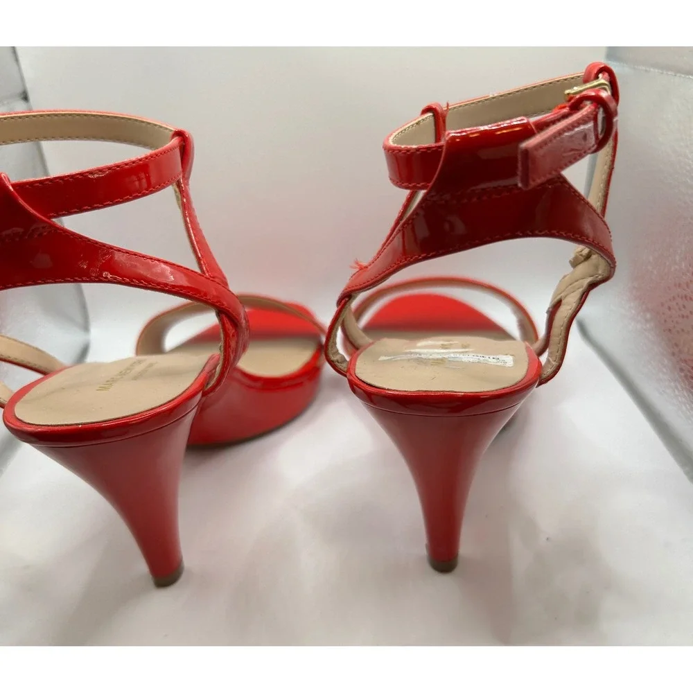 Marc New York Red Patent Leather‎ Ankle Strap Stiletto Heels Women Size 9.5